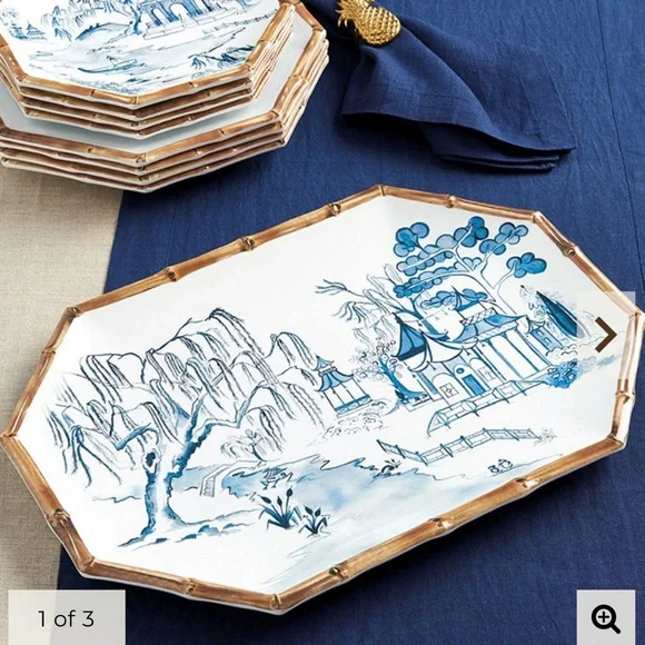 NWT Ballard Design Bamboo Melamine Platter - Picture 1 of 6